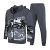 Men's Winter Sports Casual Fitness Suit With Dots Hoodie Sweatshirt And Pants