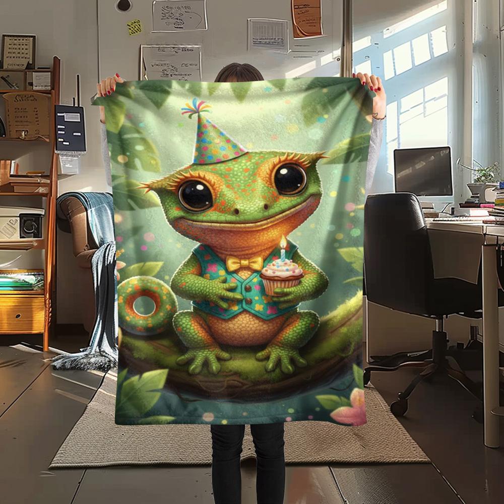 1PC Fairy Tale Style Print FlAannel Blanket, High Quality Comfortable for All Seasons, Home Decor, Warmth and Comfort