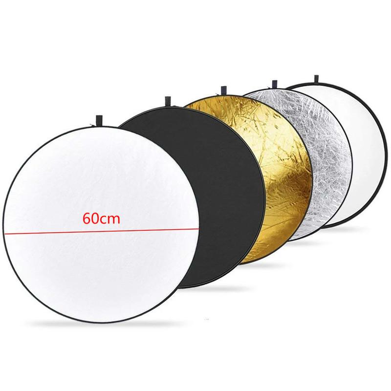 60x60cm 5 In 1 Multi Disc Photography Studio Photo Oval Collapsible Light Reflector Handhold Portable Photo Disc