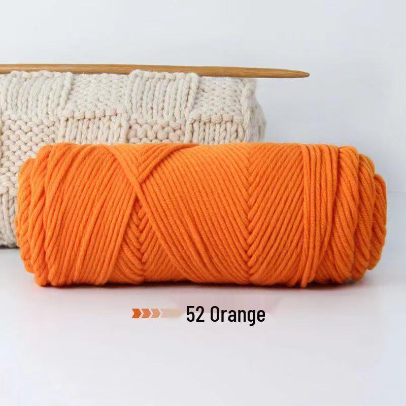 8-Strand Cotton Wool Yarn for Scarf DIY - Thick, Soft Thread with Silk Elements