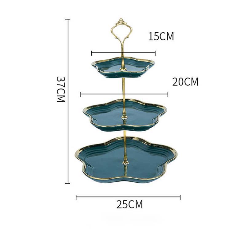 Multi-layers Iron Ceramic Fruit Plate Living Room Hoom Snack Plate Candy Bowls Nordic Dessert Shelf Rack Table Decor Fruit Plate Basket Snacks Tray