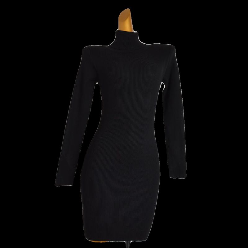 Spring & Fall New Arrival More Than Retro Debutante Style Styles Long Sleeves Knitting Dress Women's Clothing Silm Slim Looking Bottoming Hip Skirt