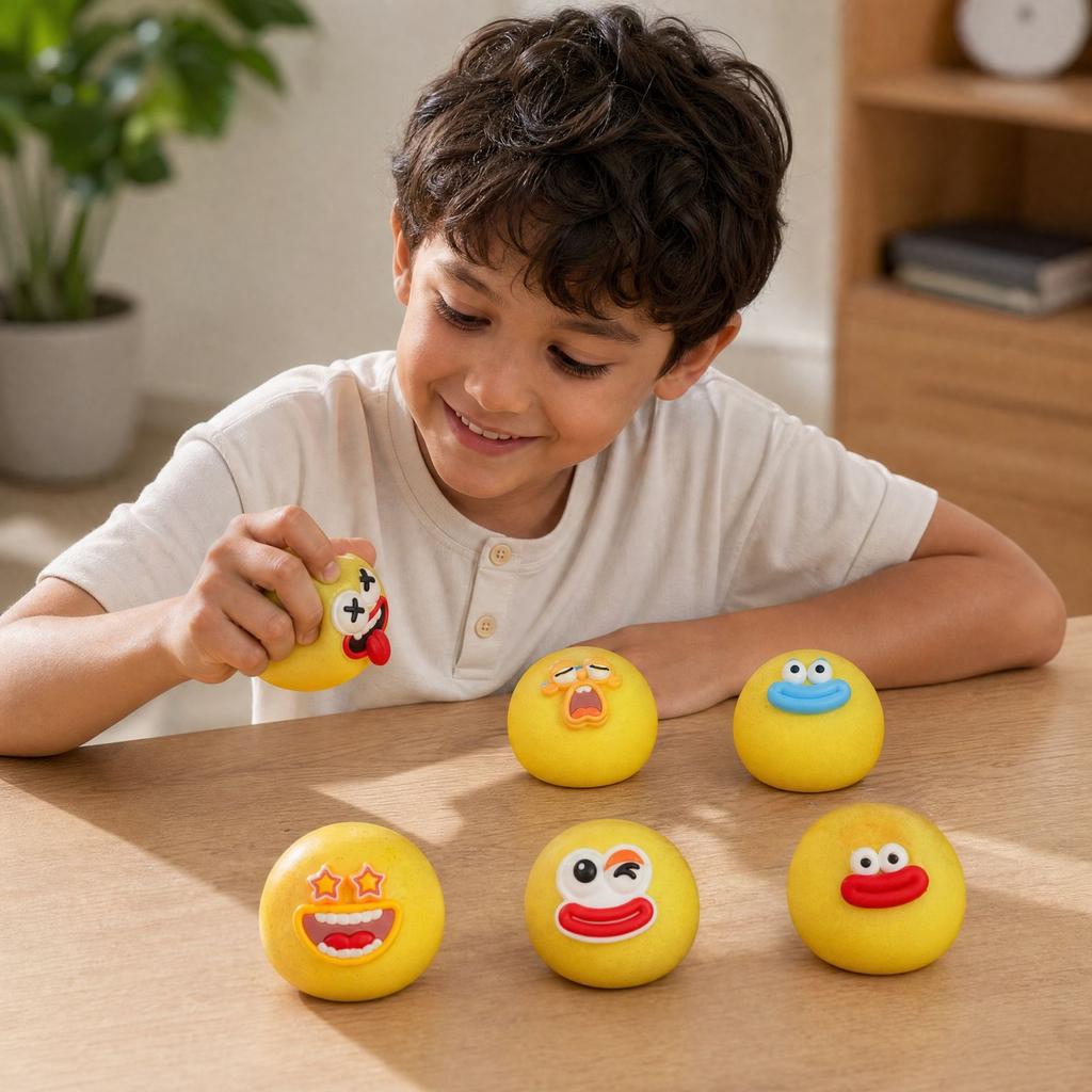 Toy with 6 Random Face Expressions, Slow Rising Toy for Kids and Adults, Creative Sensory Play