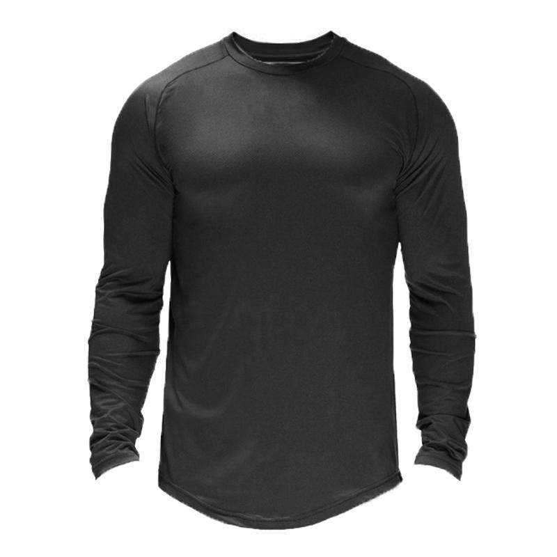 

Muscleguys Plain Men s Long Sleeve Running Shirts Quick Dry Workout T Shirts Athletic T-Shirts Mesh Lightweight Soft Fishing Tee Tops M чёрный