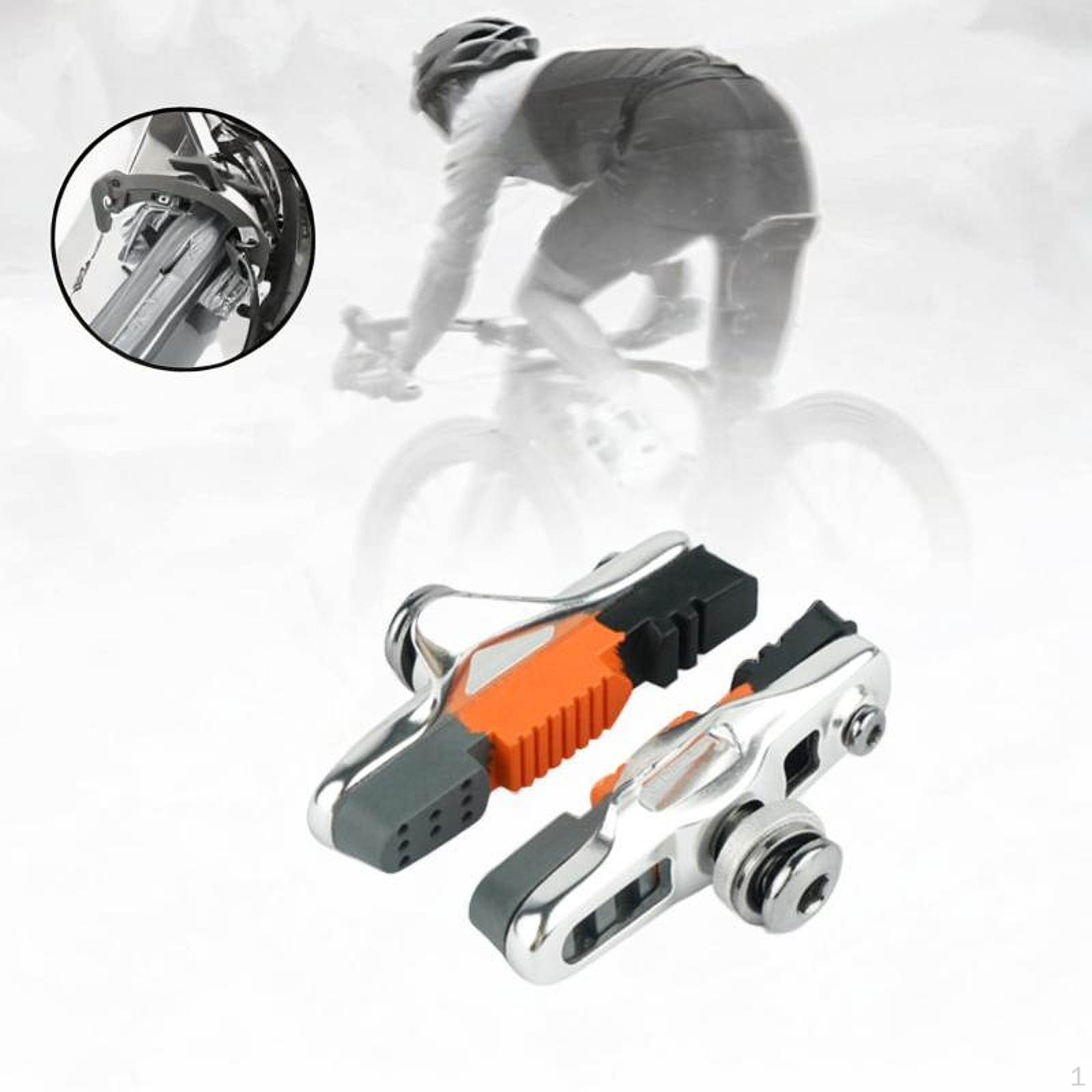 

2 Pieces Bicycle Brake Blocks Kit Parts Universal Pads for Cruiser Front And Rear Argent