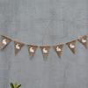 7Pcs Rabbit Triangle Hanging Linen Flags Banner Bunting for Baby Birthday Party Decor