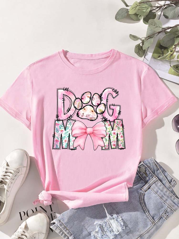 Trend Dog Mama Printed Women T-shirts Fashion Cartoon Graphic Print T-shirts Clothes Female Shirt Short Sleeve Casual Tees