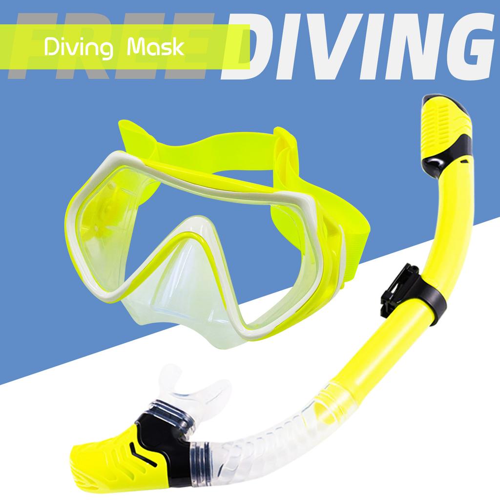 Dry Snorkel Set for Adults Youth Dry Top Snorkel Scuba Diving Mask with Nose Cover Anti-Fog 180° Wide View Mirrored Lens Snorkeling Gear for Men Women