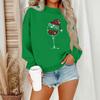 Women's Casual Fashion Round Neck Long Sleeve Christmas Printed Sweatshirt