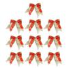 Set of 10 Decorative Christmas Bows for Tree and Holiday Event Use