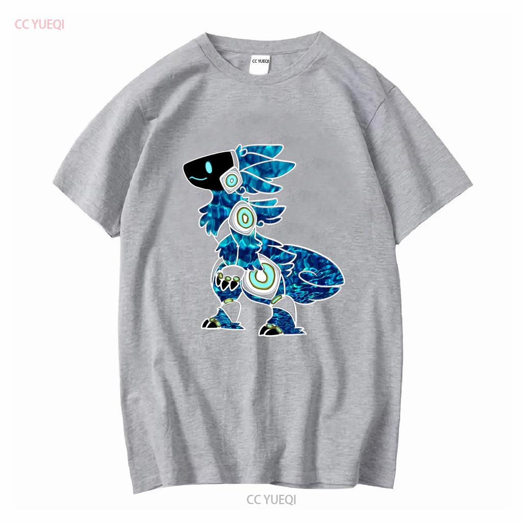Protogen Furry Fursuit Fursona Meeresblau Muster T-Shirt Langarm Vintage Gewaschen Unisex Freizeitmode Weich Stilvoll