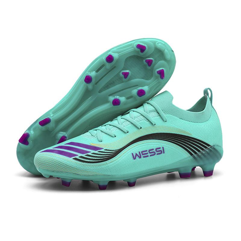 2025 new adult fly-woven football shoes men's low-top long nails broken nails student youth game football shoes