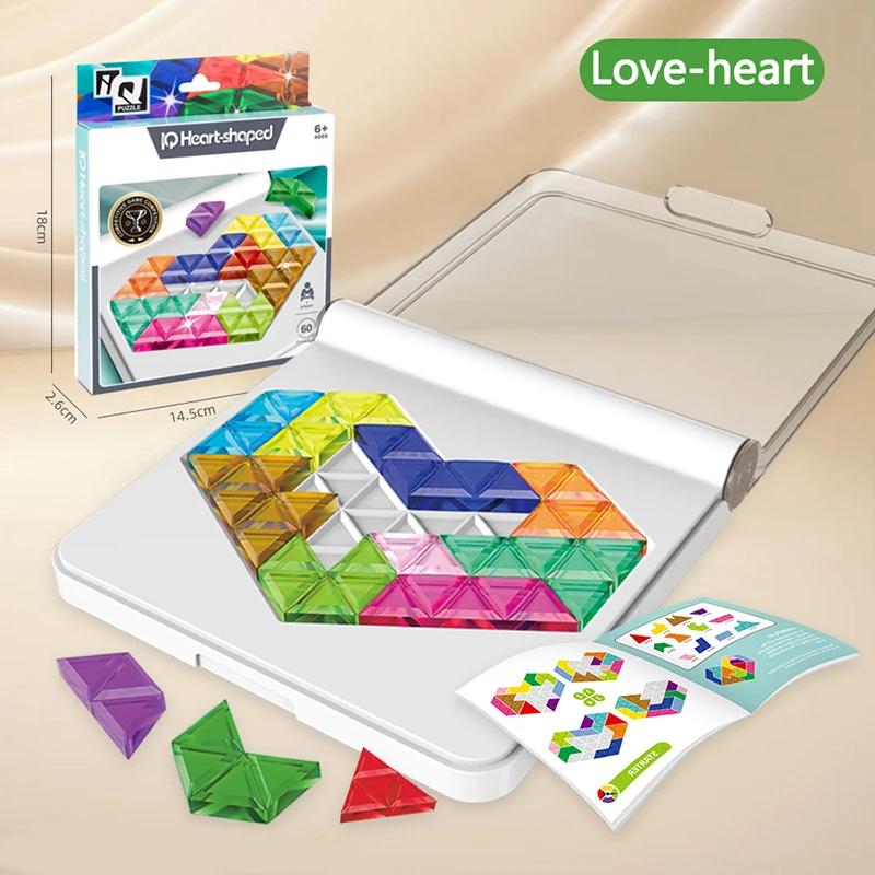 60 Levels Tangram Puzzle Game for Kids Logical Thinking Learning Educational Toys Playsets Travel-Friendly Shapes Challenge Strategy Games
