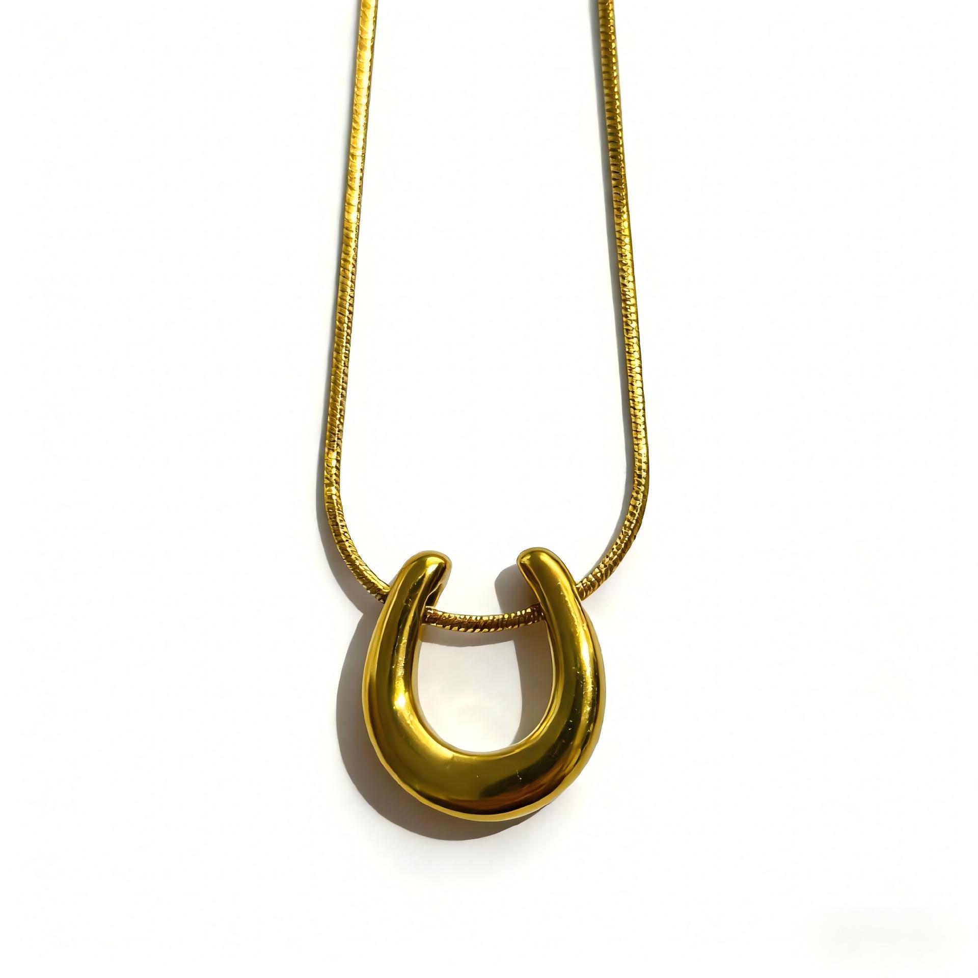 Horseshoe Pendant Light Luxury Niche Design Stainless Steel Clavicle Chain