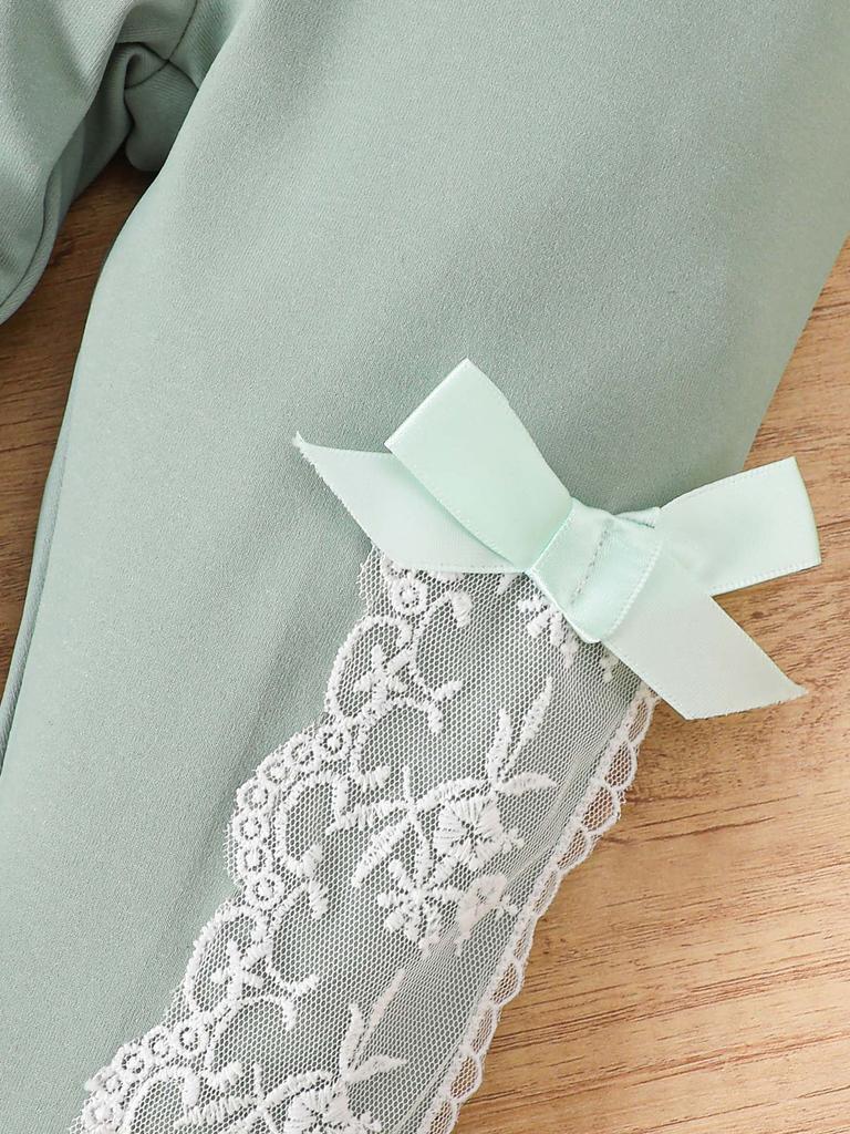 Süßes Kleinkind Mädchen Set Rüschenärmel Oberteil 0-2 Jahre Schleifen Hose 2-teiliges Outfit Neugeborenes Baby Mädchen Kleidung Prinzessin Stil Sommer Frühling