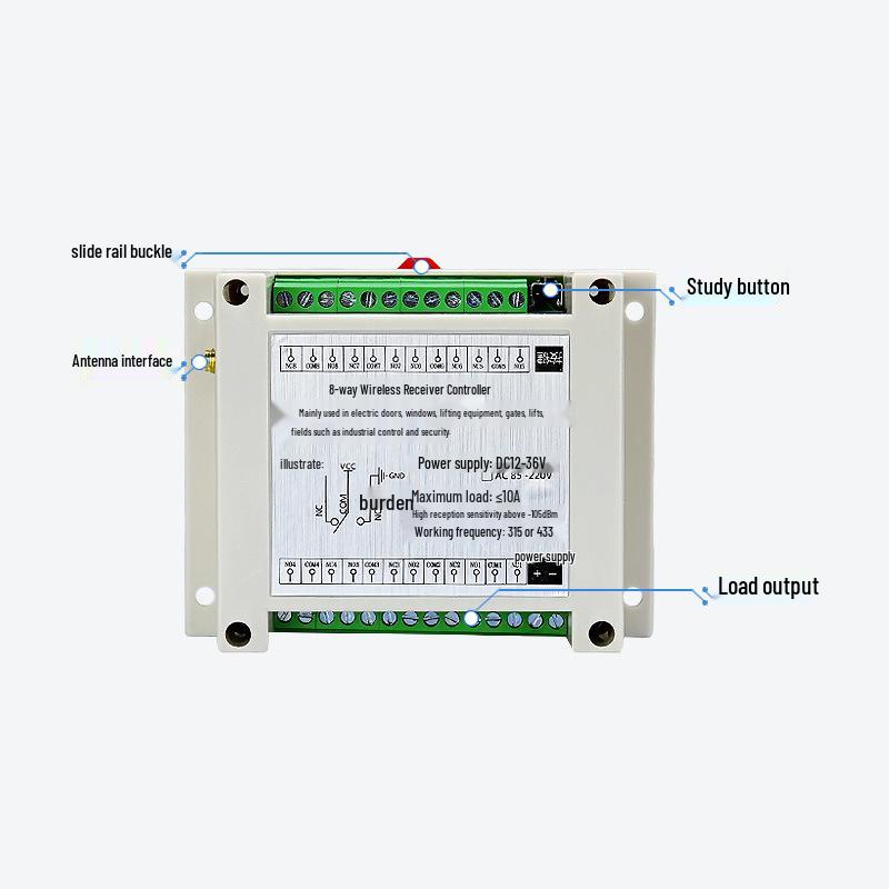FSK Series 8-Channel Wireless Remote Control Switch, 12-36V DC Controller