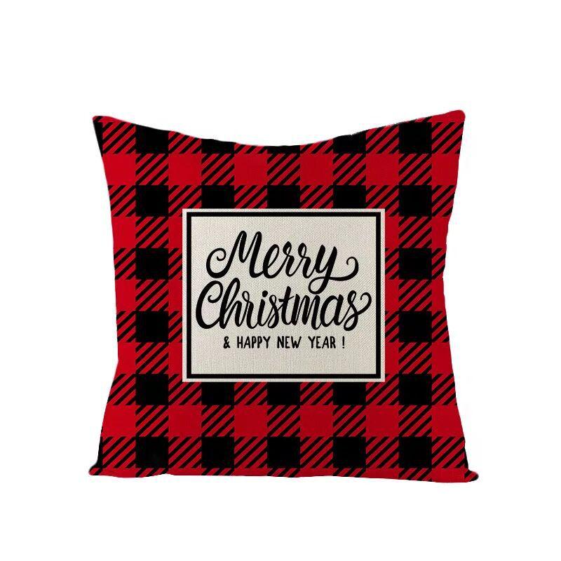 Christmas Linen Pillowcase Home Holiday Decoration Gift Pillow Cushion Cover
