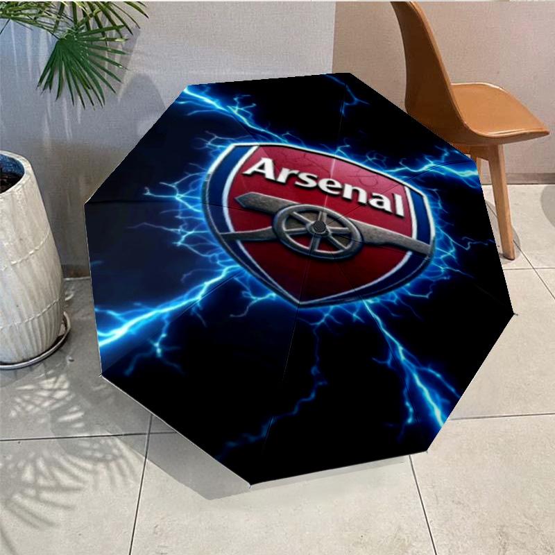 Ombrello con stemma dell'Arsenal Football Club - Apertura/Chiusura Automatica, Ombrello Leggero Compatto a 8 stecche Essenziale per l'esternoAccessorio per PicnicVentilatore Regali