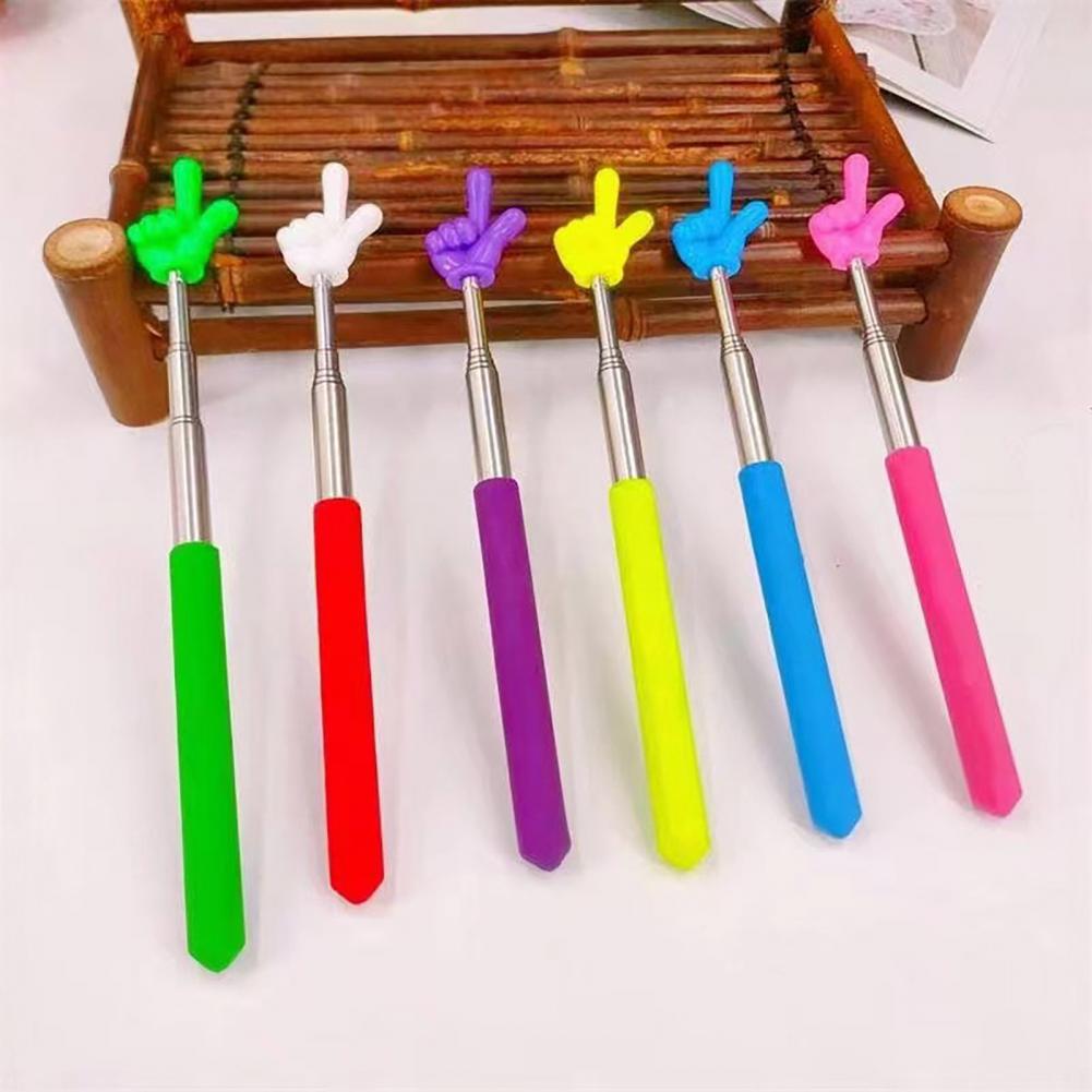 20 To 68cm Stainless Steel Finger Reading Stick Retractable Teaching Stick Whiteboard Pointer Handheld Presenter Telescopic Rod