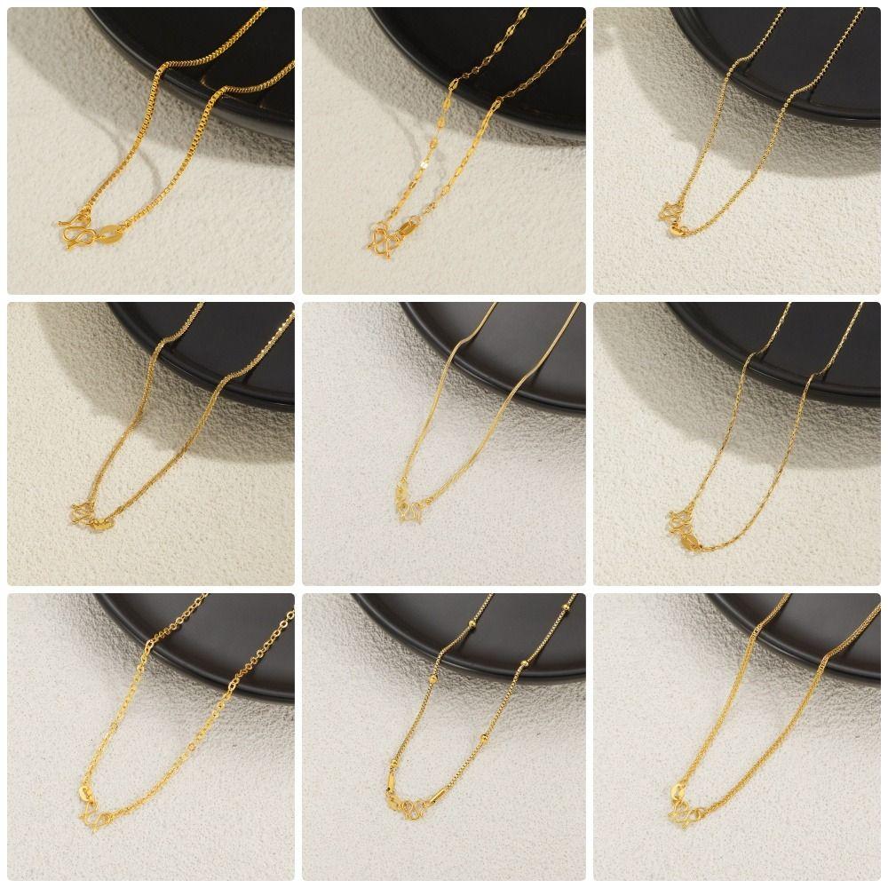 1Pcs New Titanium Steel Chain Necklace 45cm Non-fading Clavicle Chain All-match M-shaped Women's Simple Necklace