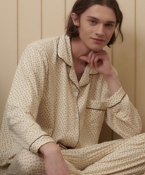 [OFF HOUR] Cinnamon Muse Peach Fluff Long Sleeve Pajama Set [Shipped from Korea] 100% Authentic