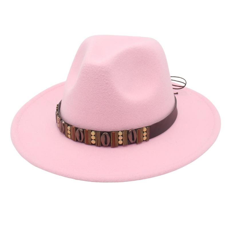 Ethnic Jazz Hat Metal Shell Belt Accessories Top Hat Dress Concave Gentleman Hat