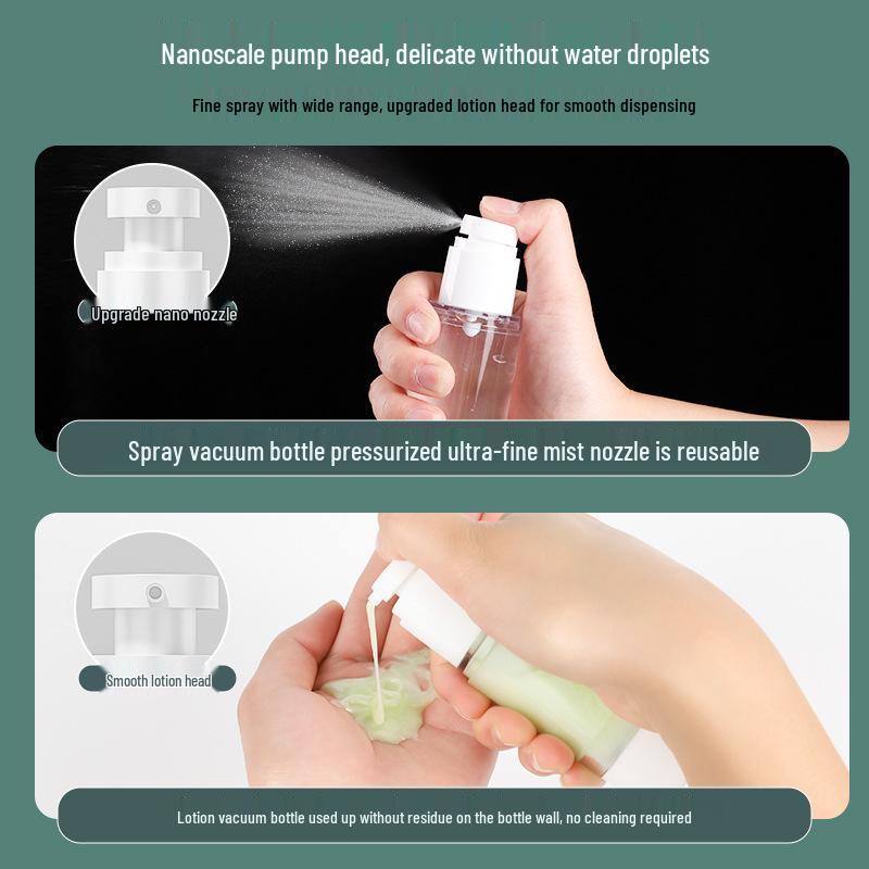 Travel Vacuum Cosmetic Bottles Set: Spray & Lotion Dispensers