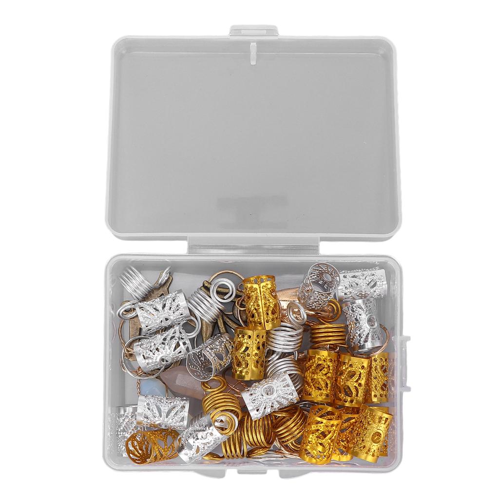 Hair Coil Dreadlocks Beads DIY Alloy Dreadlocks Hair Tube Cuffs Rings Clips Hair Decoration for Braids Accessories