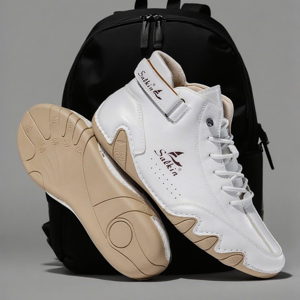 Hand-Stitching Casual Leather Shoes Men Boots Outdoor Autumn Retro Breathable Casual Men'S Sneakers Lace Up White Ankle Boots