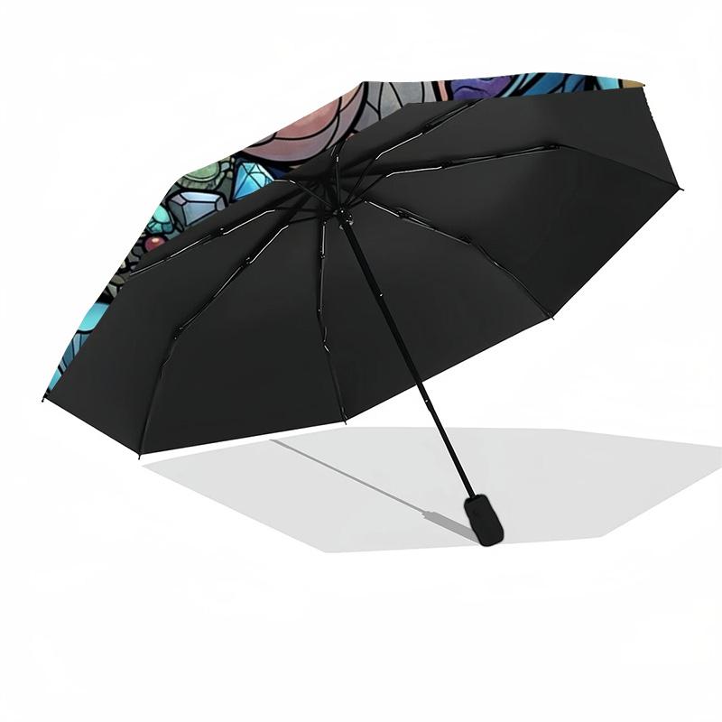 Underwater Treasures Pattern Umbrella, Portable and Foldable Design, 8 Ribs, a Casual Accessory for Halloween, Christmas, and Birthday Gifts.