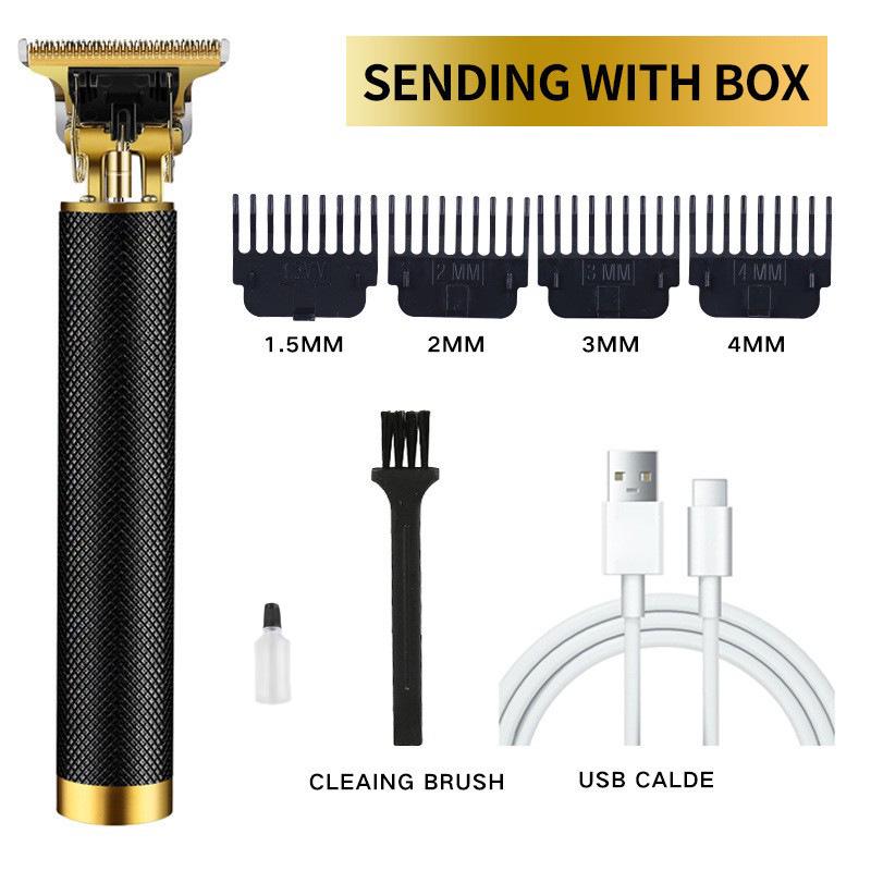 Professional Electric Hair Clipper for Barbers & Home: Precision Carving, Slicked Back Styles, Bald Head Trim.