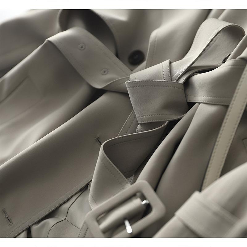 Gray high-quality trench coat women's new spring short small spring thin coat trendy women's clothing