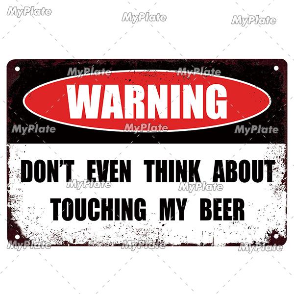 [MyPlate] Beer Metal Sign Plaque Metal Vintage Pub Tin Sign Wall Decor For Pub Club Man Cave Bar Decoration Tin Plates