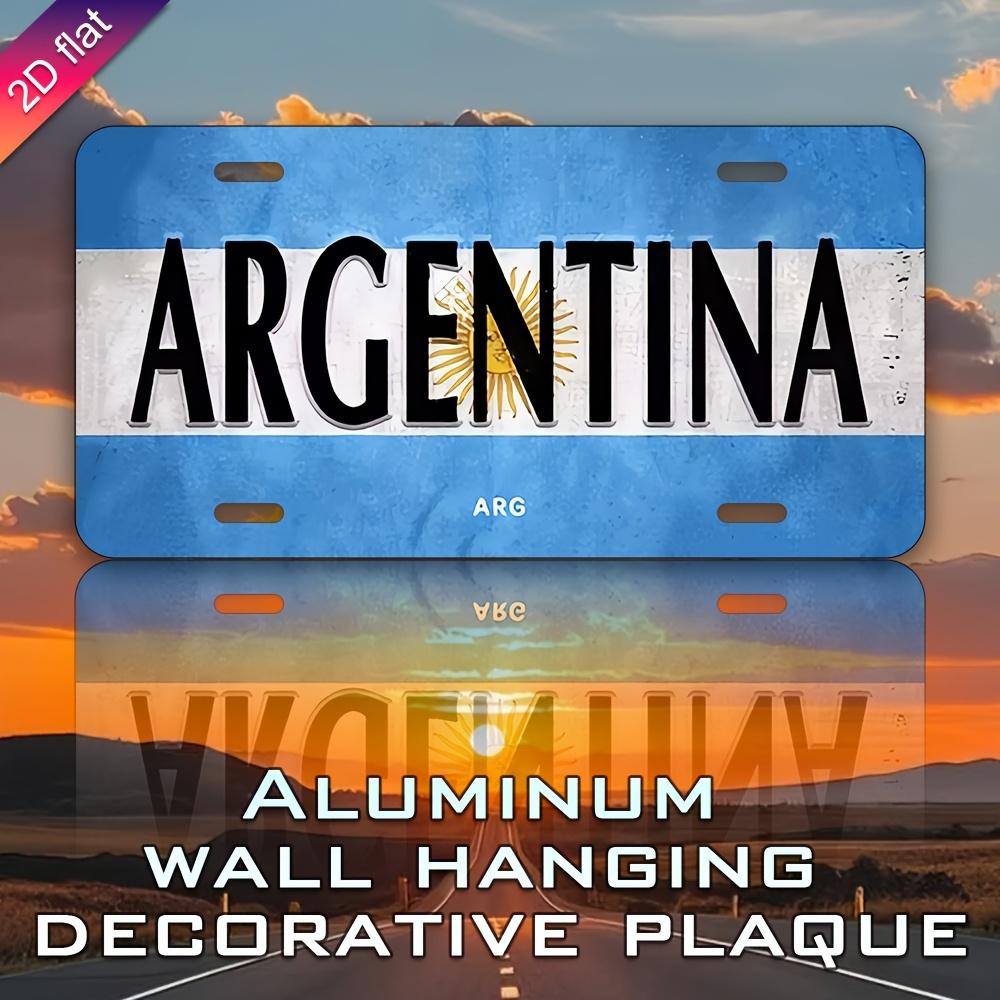 

Argentina National Flag Themed Aluminum Metal Sign D Flat Printing Retro License Plate Style Wall Decor for Home Bar Office Pat 15x30cm(5.9x7.8inch)