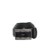 Daks Black Check Pattern Crystal Buckle Leather Automatic Belt