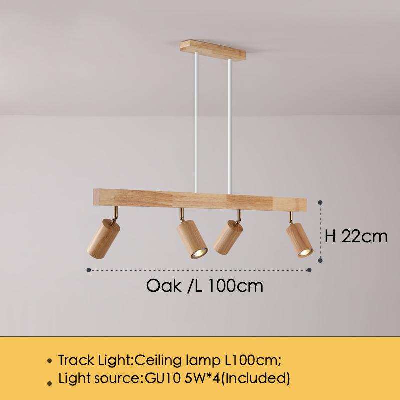 Nordic Wooden LED Ceiling Light Ceiling Spotlight LED Rail Track Lamps for Living Room Bedroom Kitchen Restaurant Decoration