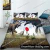 Copripiumino con dinosauro giurassico, Tyrannosaurus Rex, set di biancheria da letto con creature feroci e predatori, copripiumino in poliestere per letto matrimoniale queen size.