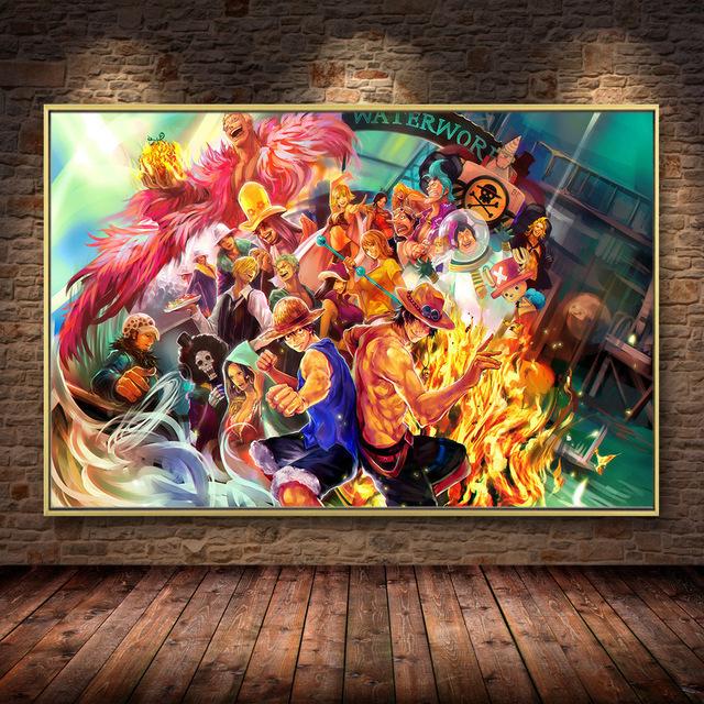 Klassisches japanisches Anime-Poster, Leinwandmalerei, Kunst, Wandposter, Drucke, Charakterbilder für Zimmer, Wohnkultur, kein Rahmen 50*80cm No Frame orange