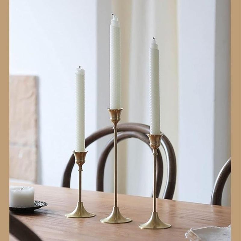 3Pcs Metal Candle Holder Simple Candlestick For Wedding Party Candlelight Dinner