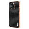 AZNS For iPhone 16 Pro Max Case Electroplating Carbon Fiber Texture PU+TPU Phone Cover