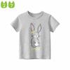 27home Children's Summer Clothing Kids Short Sleeve T-Shirt Girl Round Neck Half Sleeve Tops Baby Cartoon Bunny Clothes