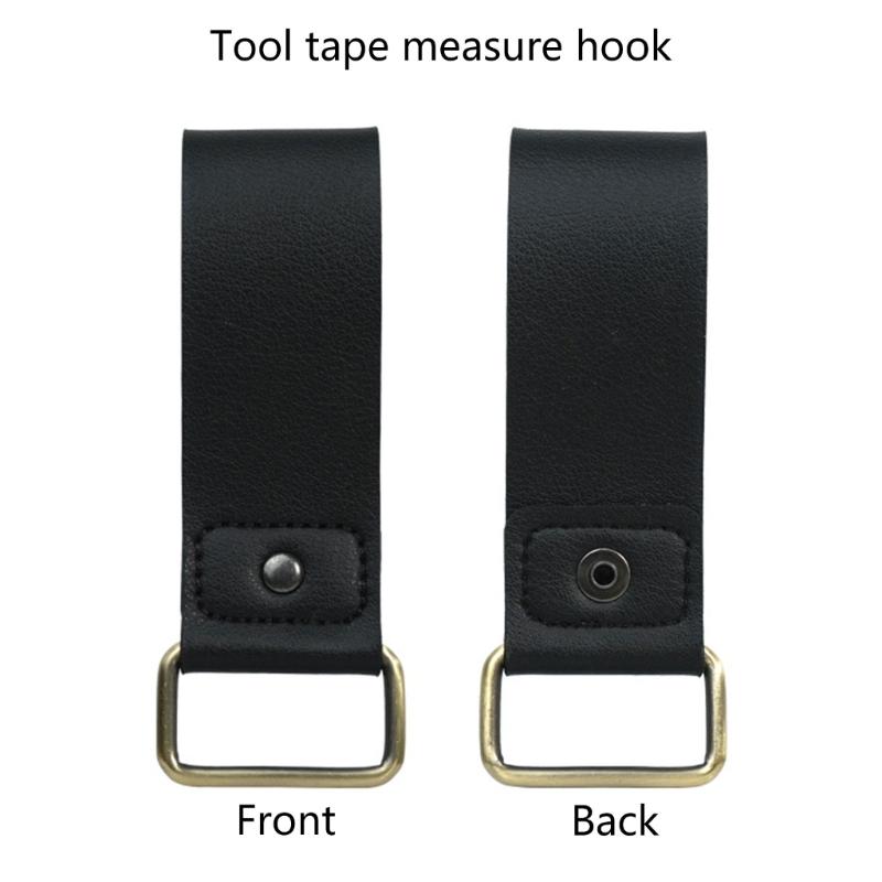 Lightweight Leather Tool Pouch With Reinforced Stitching Rivets For Securing Tape Measures Keys Accessories