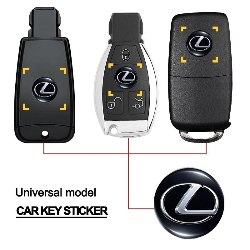 Interior Stickers 14/16mm Aluminum Car Emblem Key Sticker Accessories For Lexus F SPORT GS GX IS LS LX CT LC RC LBX NX RX 350h 4