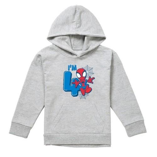 Spider-Man Childrens/Kids Cute Spidey Heather 4th Birthday Pullover Hoodie