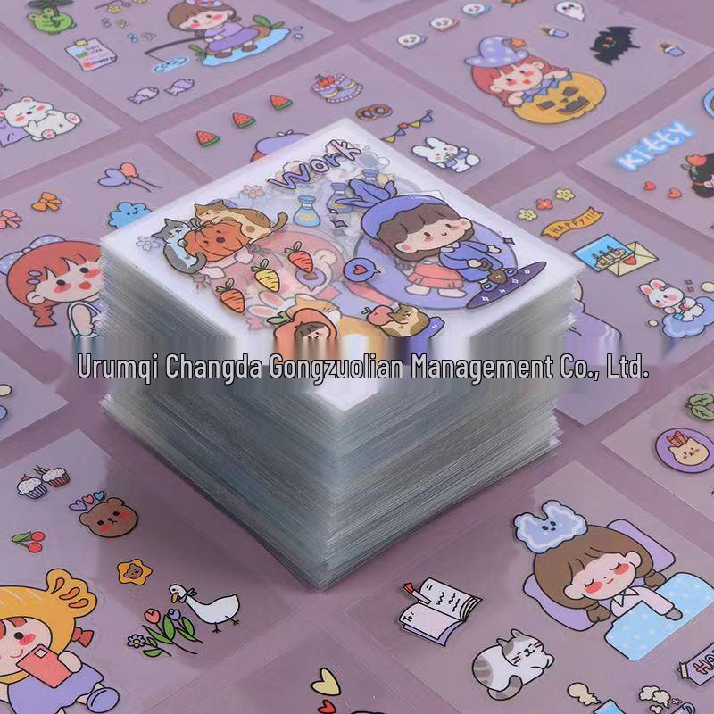 100 Unique Cute Cartoon Pet Stickers for DIY Journals - Japanese & Korean Style