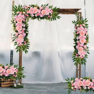 Guirlanda de Rosas de Flores Artificiais para Pendurar na Porta para Decoração do Dia dos Namorados Flores de Plástico para Arco de Casamento Decoração para Encosto de Cadeira Uso Interno Externo