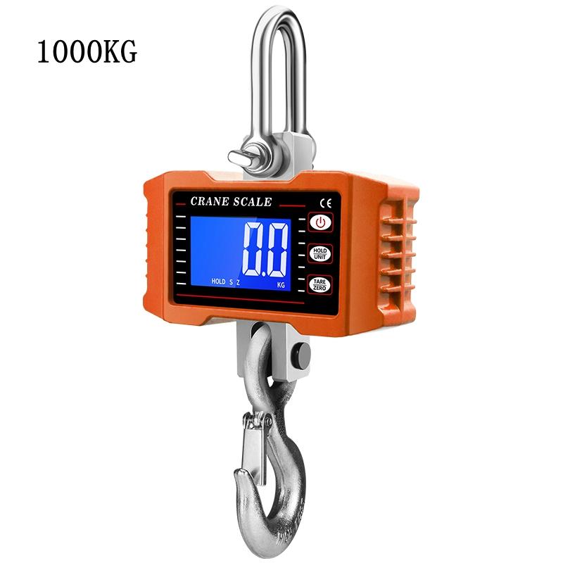 Digitale HängeWaage 1500kg WiegeWerkzeuge 1000KG Schwerlast KranWaagen LCD Stahl Industriell Automatischer Haken WiegeWaage