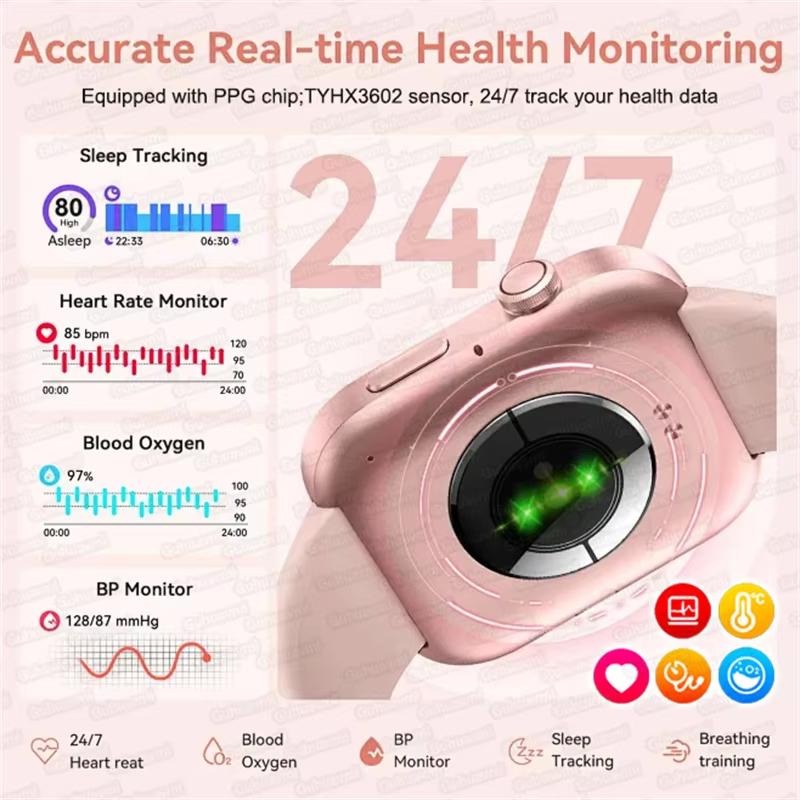 2025 New NFC Bluetooth Call Smat Watch Men 1.85" AMOLED Screen Blood Pressure Heart Rate Female Health Waterproof Smarwatches Ladies