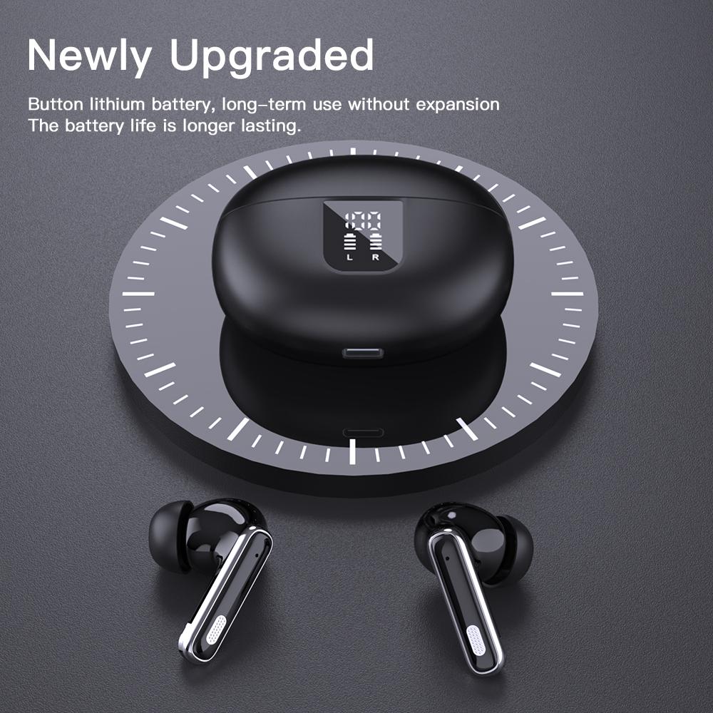 2024 Wireless Headphones HiFi Stereo Sport Earphones with Noise Canceling Mic, 90Hs Playtime, Bluetooth 5.4 with LED Power Display for Android iOS