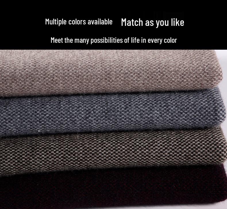 Brand Men's Wool Half-Zip Sweater - 2025 Autumn/Winter Edition: Thick, Warm Middle-Aged Dad Style Base Layer